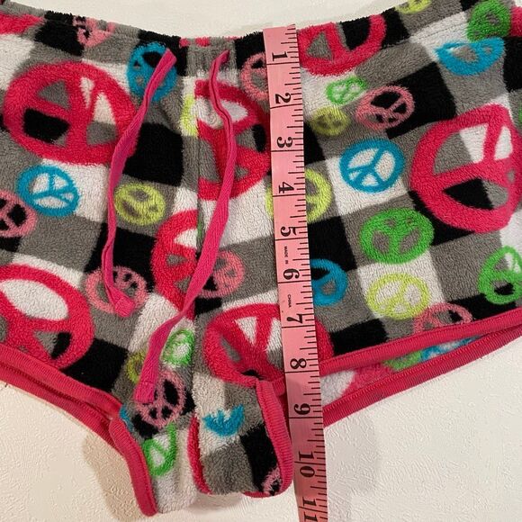 SO Fleece Peace Sign Lounge Shorts Size L - Picture 5 of 5